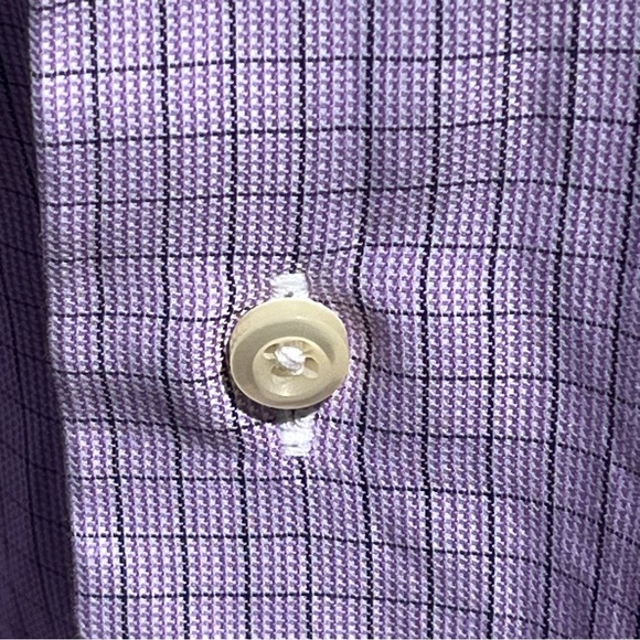 BROOKS BROTHERS Makers Shirt Purple Black Check Egyptian Cotton Mens 16.5/33 EUC - Picture 4 of 11